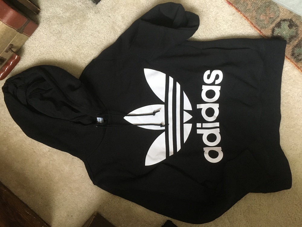 Adidas Black and White Hoodie Adidas Logo BRAND NEW - Medium